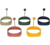SamLng Stampo Uovo Quadrato Rotondo Silicone per Cucina 5 Pezzi | Stampo per uova e frittata in silicone con manico resistente al calore, riutilizzabile e facile da pulire per l'uso