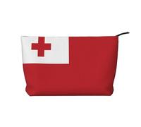 SamLng Tonga Flag - Trousse in velluto a coste con cerniera per cosmetici e articoli da toeletta - Pratica custodia per trucco da donna