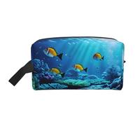 SamLng Tranquil - Trousse da viaggio con stampa di paesaggi subacquei, trousse per trucchi per uomini e donne, organizer portatile per uso quotidiano, bianco, taglia unica, bianco, Taglia unica