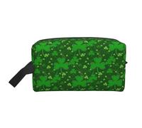 SamLng Trousse da viaggio con stampa glitterata di San Patrizio, trousse per trucchi per uomini e donne, organizer portatile per uso quotidiano, bianco, taglia unica, bianco, Taglia unica