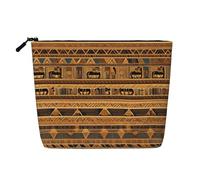 SamLng Trousse multiuso affreschi egiziani trucchi in canapa artificiale, borsa cosmetica riutilizzabile con tasca con cerniera, nero, taglia unica, Nero , taglia unica