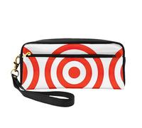 SamLng Trousse per cosmetici riutilizzabile - borsa per il trucco in pelle con stampa target di design piccola per viaggi, organizer per articoli da toeletta con cerniera, nero, Taglia unica