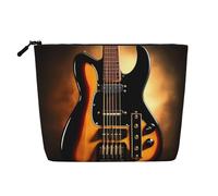 SamLng Trousse per trucchi in canapa finta per chitarra strumentale, versatile, riutilizzabile, con cerniera, nero, Taglia unica