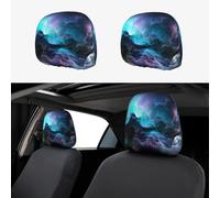 SamLng Universal 3D Graphics Universe Space Print Copritesta Auto 2 Pz - Protezione per furgoni, SUV, camion - Migliora la tua esperienza di guida