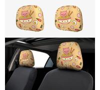 SamLng Universal Delicious Sweet Ramen - Copri poggiatesta per auto, 2 pezzi, protezione per furgoni, SUV, camion, migliora la tua esperienza di guida