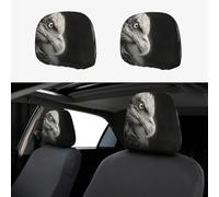 SamLng Universal Eagle - Copri poggiatesta per auto, con stampa in bianco e nero, 2 pezzi, protezione per furgoni, SUV, camion, migliora la tua esperienza di guida