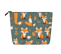 SamLng Yellow Fox - Organizer da toilette multiuso, in finta canapa, riutilizzabile, con tasca con cerniera, nero, One Size, Nero , taglia unica