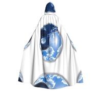 SamLng Yin Yang Sky - Mantello con cappuccio per adulti, comodo e resistente, per Halloween, Pasqua, Carnevale, Natale