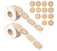 Samlonge 1000 Pezzi Etichette Adesive, 38mm Etichette Adesive Personalizzate in Carta Kraft, Adesivi Personalizzati per Sacchetti Regalo, Barattoli di Marmellata, Decorazioni Natalizie e Nuziali