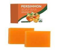 Samlonge 2 Pezzi Sapone cachi, 2 x 100 g sapone al cachi, Sapones cachi con olio di cocco, sapones per viso e corpo, Bagno Schiarente Idratante con Collagene