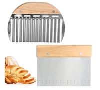 Samlonge 2 Pezzi Tarocco per Impasti con manico in legno, Taglia Impasto in acciaio inox, 15cm Raschietto Impasto con scala, tagliapasta per Tagliare Pasta Fresca, Pane, Torte, Verdura, Panini