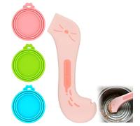Samlonge 3 Pezzi Coperture per Lattine per Animali con Cucchiai, Coperchi in Silicone per Lattine di Cibo per Cani e Gatti, Universale Tappi per lattine con Taglia 3 in 1, Coperchio per Scatoletta