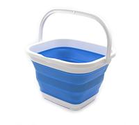 SAMMART 10L (2,6 galloni) pieghevole rettangolare pratico cestino/secchio (1, blu)