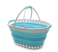 Sammart 25Litri - Cesto portabiancheria pieghevole in plastica, portatile, salvaspazio, adatto come contenitore, organizer, cestino da picnic e cesto per la spesa/tino