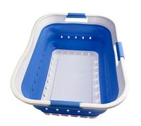 SAMMART 42L (11 gallon) Collapsible Plastic Laundry Basket - Foldable Pop Up Storage Container/Organizer - Space Saving Hamper/Basket (1, White/Little Boy Blue)