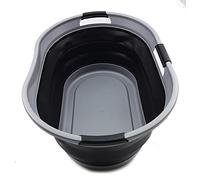 SAMMART 44 Litri Collapsible - Cesto portabiancheria pieghevole in plastica, per riporre oggetti e lavabo, colore: grigio scuro/nero, dimensione: 64,6 x 45,2 x 27 cm