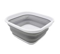 SAMMART Bacinella pieghevole da 5,5 l, bacinella pieghevole, lavabo portatile, in plastica, salvaspazio (bianco/grigio, 1)