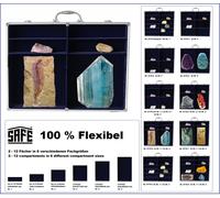 Pins ALU Sammelvitrinen Maxi Pulsanti 510x440x75mm Blu Velluto Safe 5777SP