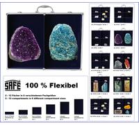 Pins ALU Sammelvitrinen Maxi Pulsanti 510x440x75mm Blu Velluto Safe 5777SP