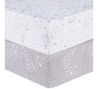 Sammy & Lou Starry Dreams - Set di 2 lenzuola con angoli in microfibra per culla standard, 71,1 x 132,1 cm, completamente elasticizzate,