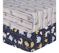 Sammy & Lou Zambia - Set di 2 lenzuola con angoli in microfibra per culla standard, 71,1 x 132,1 cm, completamente elasticizzate,
