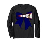 Samoa americane American Samoan Pride Flag Girl Coquette Bow Maglia a Manica