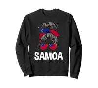 Samoa Messy Bun Girl Samoan Pride Bandiera Design Felpa
