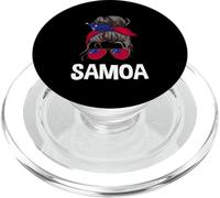 Samoa Messy Bun Girl Samoan Pride Bandiera Design PopSockets PopGrip per MagSafe
