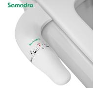 SAMODRA Accessorio per bidet ultra sottile per sedile WC - Doppio ugello, pressione dell'acqua regolabile, spruzzatore per culo non elettrico
