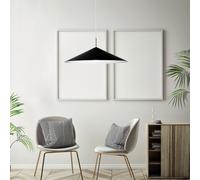 SAMOI LAMPADARIO A SOSPENSIONE GRANDE D.60CM COLORE ESTERNO NERO FINITURE BIANCO ORO ATTACCO E27