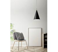 SAMOI LAMPADARIO A SOSPENSIONE PICCOLA D.20CM COLORE ESTERNO NEROFINITURE BIANCO ORO ATTACCO E27