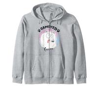 Samoiedo Cane Mamma Samoiedo Papà Kawaii Cane Scarabocchi Samoiedo Felpa con Cappuccio
