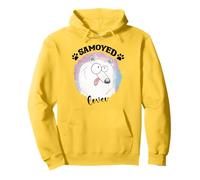 Samoiedo Cane Mamma Samoiedo Papà Kawaii Cane Scarabocchi Samoiedo Felpa con Cappuccio