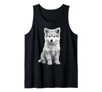 Samoiedo Cucciolo Schizzo Disegno Arte Amante dei Cani Canotta