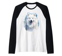 Samoiedo Lovers Design Pop Art Samoiedo Cane Maglia con Maniche Raglan