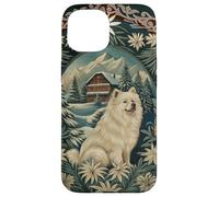 Samoiedo nelle Alpi con Winter Chalet Custodia per iPhone 15