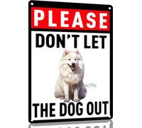 Samoiedo Non Lasciare Uscire Il Cane Poster Con Placca Design Placca Murale Nostalgic Segno Di Latta Per Interni Casa Esterni 20X30 Cm