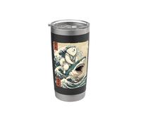 Samoiedo su uno squalo giapponese Samurai Kanagawa Wave Bicchiere termico in acciaio inox doppia parete