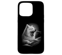 Samoiedo tastiera suonatrice pianoforte amante dei cani Custodia per iPhone 15 Pro Max