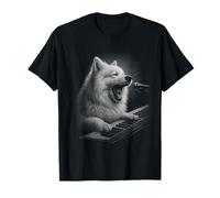 Samoiedo tastiera suonatrice pianoforte amante dei cani Maglietta