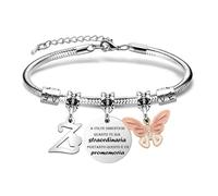 SAMORION A Volte Dimenticati quanto tu sia straordinaria pertanto questo è un promemoria-Moda Rosa Farfalla Ciondolo Lettere Iniziali Braccialetti Regalo Ispiratore Per le Donne Ragazze Nipote (Z)