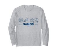 Samos Animali Marini Bandiera Greca Creature Marine Isola Grecia Maglia a Manica