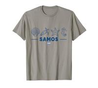 Samos Animali Marini Bandiera Greca Creature Marine Isola Grecia Maglietta