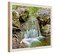 SAMOS | Grecia | Cascate di Karlovasi | Targa in legno | 40 cm x 30 cm