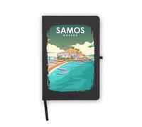 Samos Grecia Isola Viaggio Destinazione Notebook, pagine bianche, copertina in ecopelle, agenda, diario, quaderno di lavoro