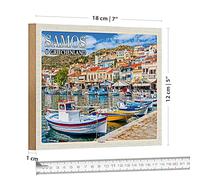 SAMOS | Grecia | Targa in legno | Nostalgia | Decorazione | 18 cm x 12 cm