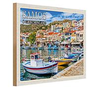 SAMOS | Grecia | Targa in legno | Nostalgia | Decorazione | 40 cm x 30 cm