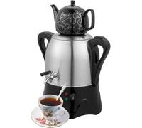 Samovar Elettrico da 2000 W con Funzione di Mantenimento in Caldo, Riscaldamento Rapido per caffè E tè, Ideale per La Casa E Lufficio, Design Elegante per Gli Amanti del tè. Black