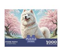 Samoyed Dog 1000 Piece Jigsaw Puzzle For Adults Challenging Game Stress Relief Puzzle Exercise The Memory of The Brain for Adults And Kids, Age 12 Years Up 38x26cm/1000pcs