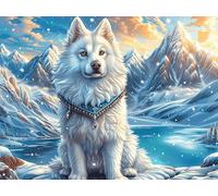 Samoyed Puzzle 1000 Pezzi Per Adulti Magical Cosmic Creatures in Cartone Rigido Rotondo Luminoso Per Decorazione E Passatempo Con Poster Incluso Più Venduto Della Categoria 1000 PCS/75x50cm